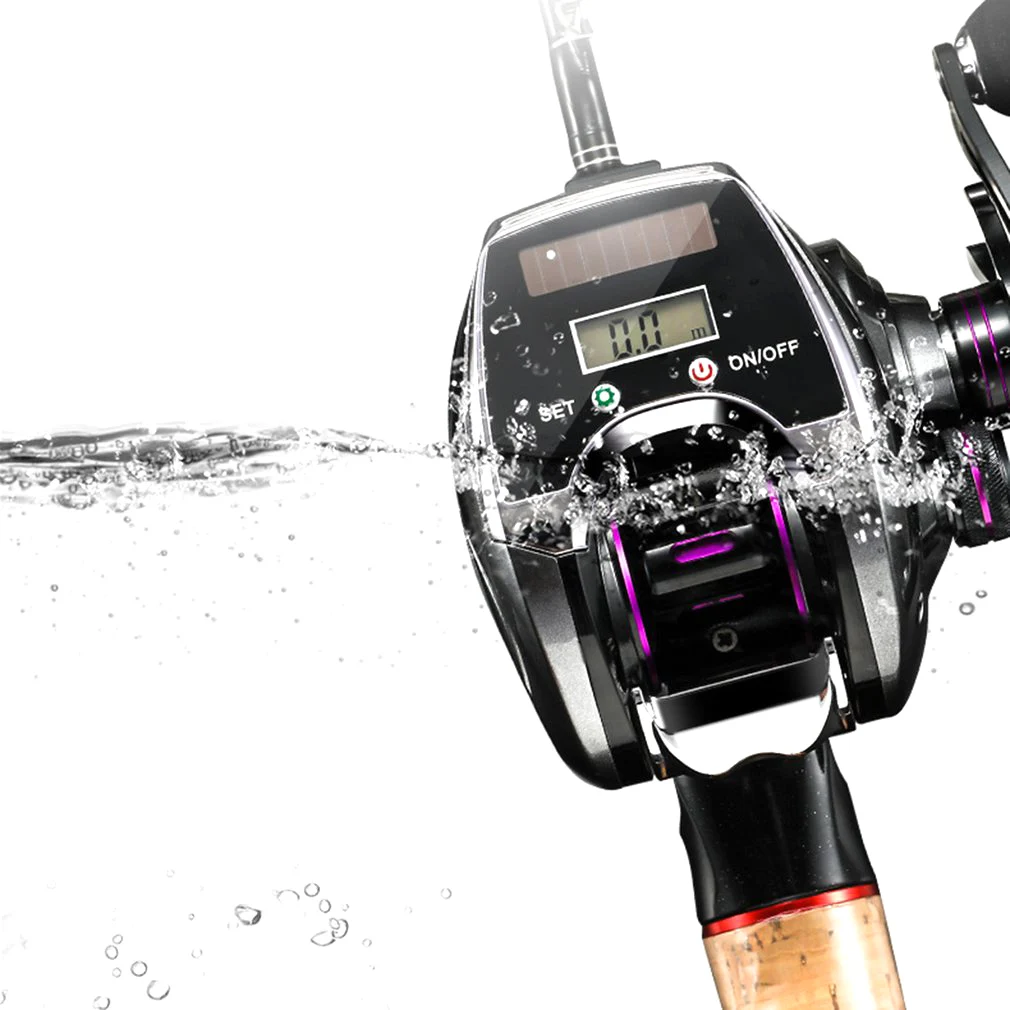 Carrete de pesca eléctrico con pantalla Digital de Metal, rueda de Baitcasting recargable con freno magnético de 9 engranajes, equipo de pesca giratorio - imagen 2