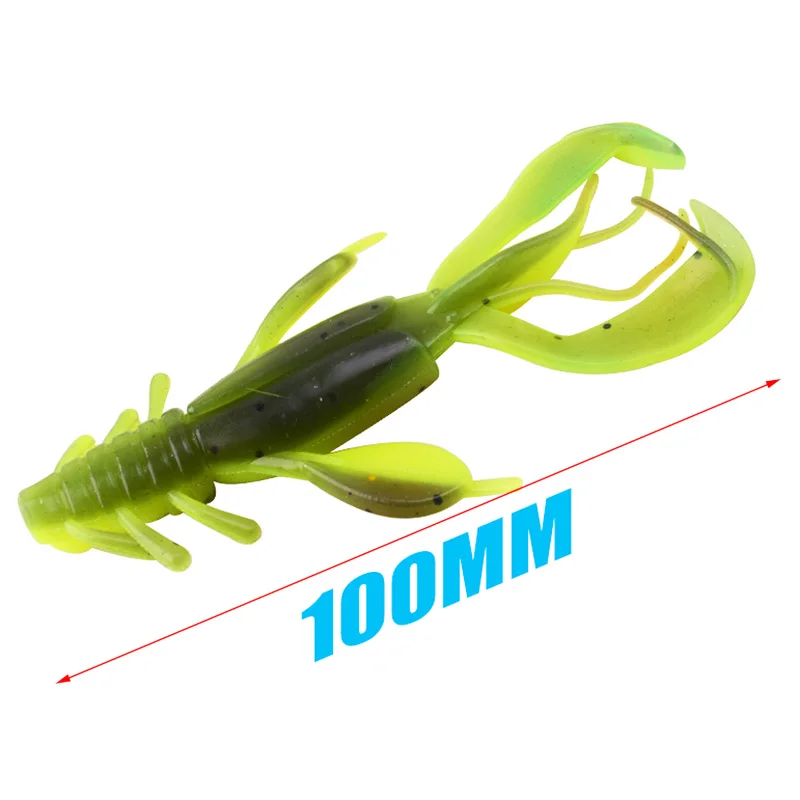 Señuelo blando de pesca, cebo artificial de silicona, Wobblers, Crazy Swimbait, 100mm, 10,5g, 2 unidades por lote