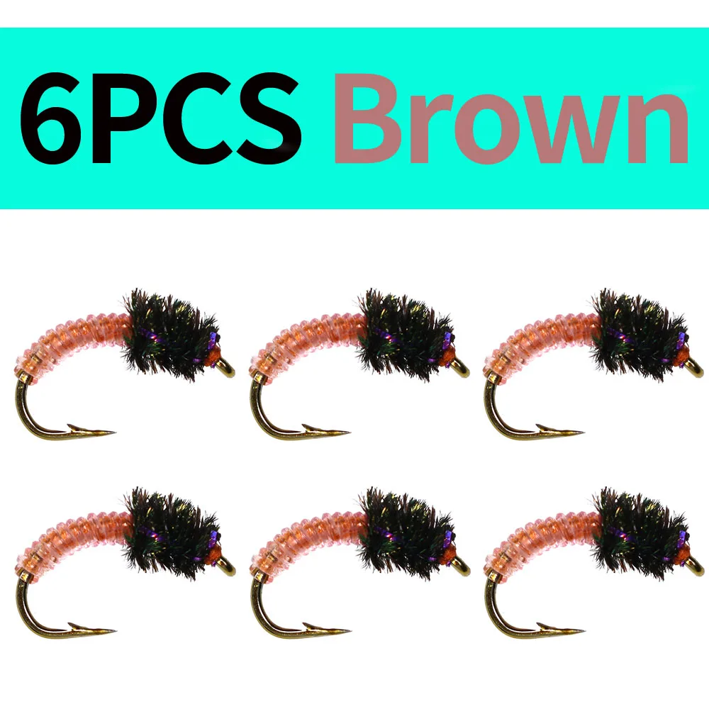 6pcs Brown