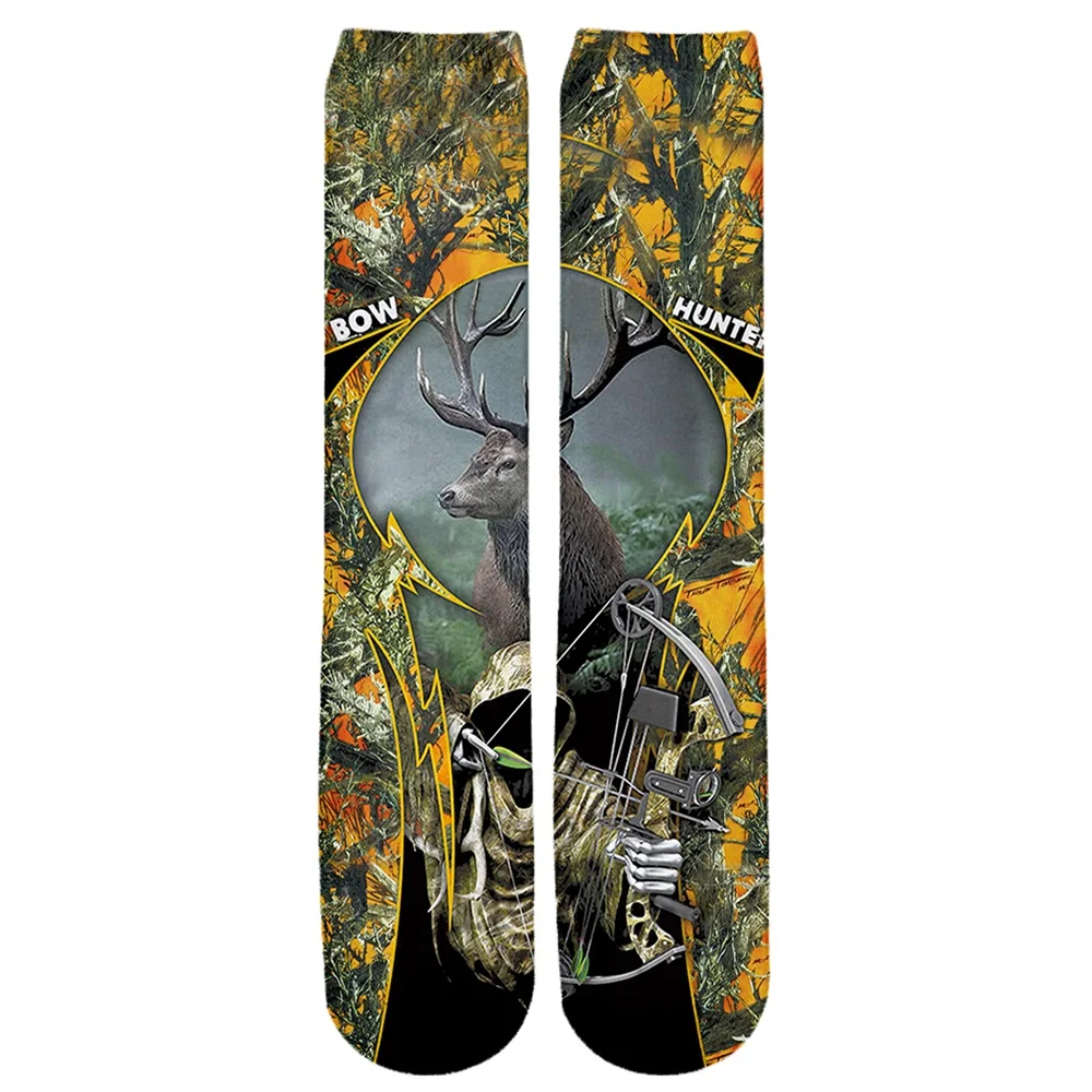 Calcetines de marca PLstar Cosmos, envío directo, nuevos calcetines de moda para hombre, calcetines de camuflaje para caza de alces, calcetines informales hasta la rodilla con estampado 3D Unisex - imagen 2