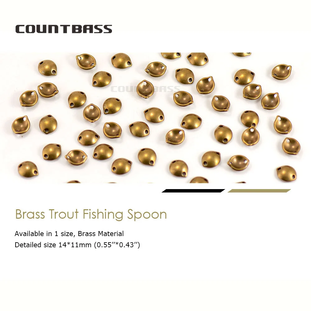 Countbass 50 piezas de latón Micro salmón cuchara de pesca espacios en blanco tamaño 1/16 oz, cebos de señuelo para Lucio - imagen 3