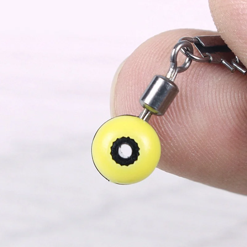FLYSAND-gancho giratorio de línea de pesca, Conector de Clip de vástago, broche de enclavamiento, bolas de espacio marino, señuelo, accesorios de conector, 20 unids/lote - imagen 4