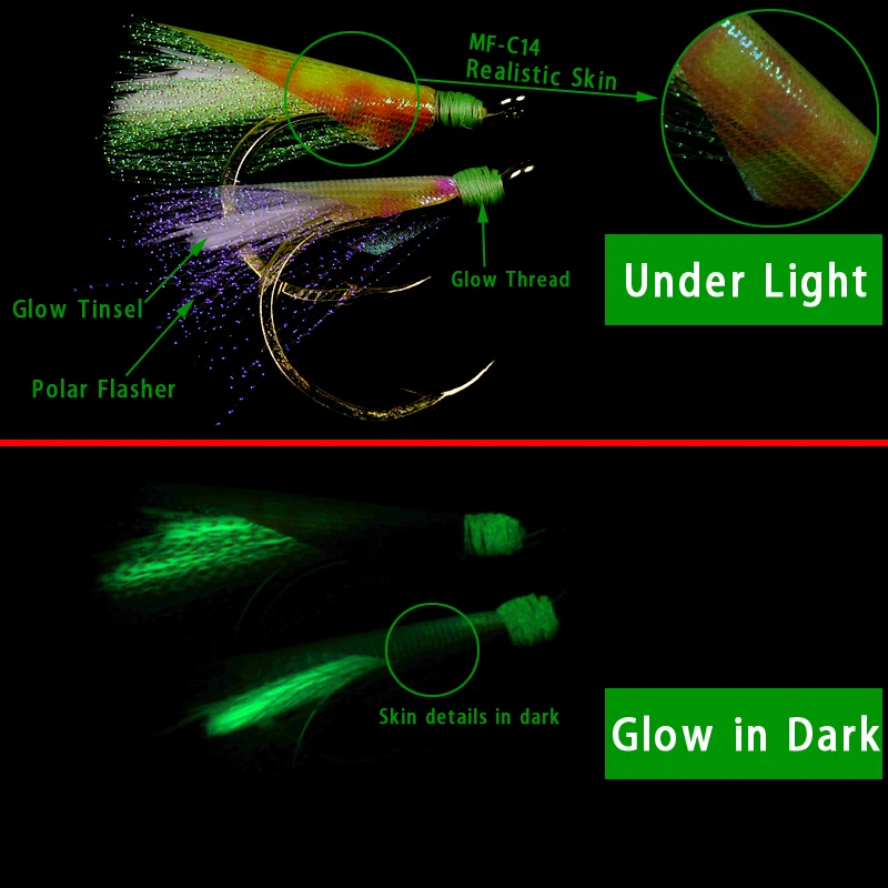 Wifreo-3 bolsas UV luminosas, aparejo de mar para trucha, Material de atado de moscas Minnow, Material de fibra brillante EP para pesca, anzuelo de anzuelo, fabricación de señuelos - imagen 5