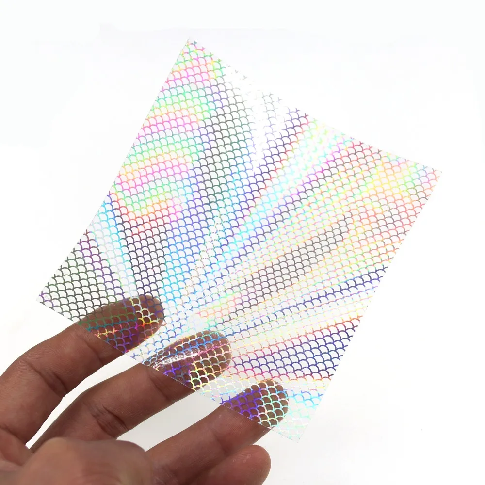 Bimoo-pegatina de señuelo de pesca, película adhesiva holográfica de 10x10/20cm, cinta de Flash para cebo de mosca, cinta de película holográfica, 4/6 Uds. - imagen 5