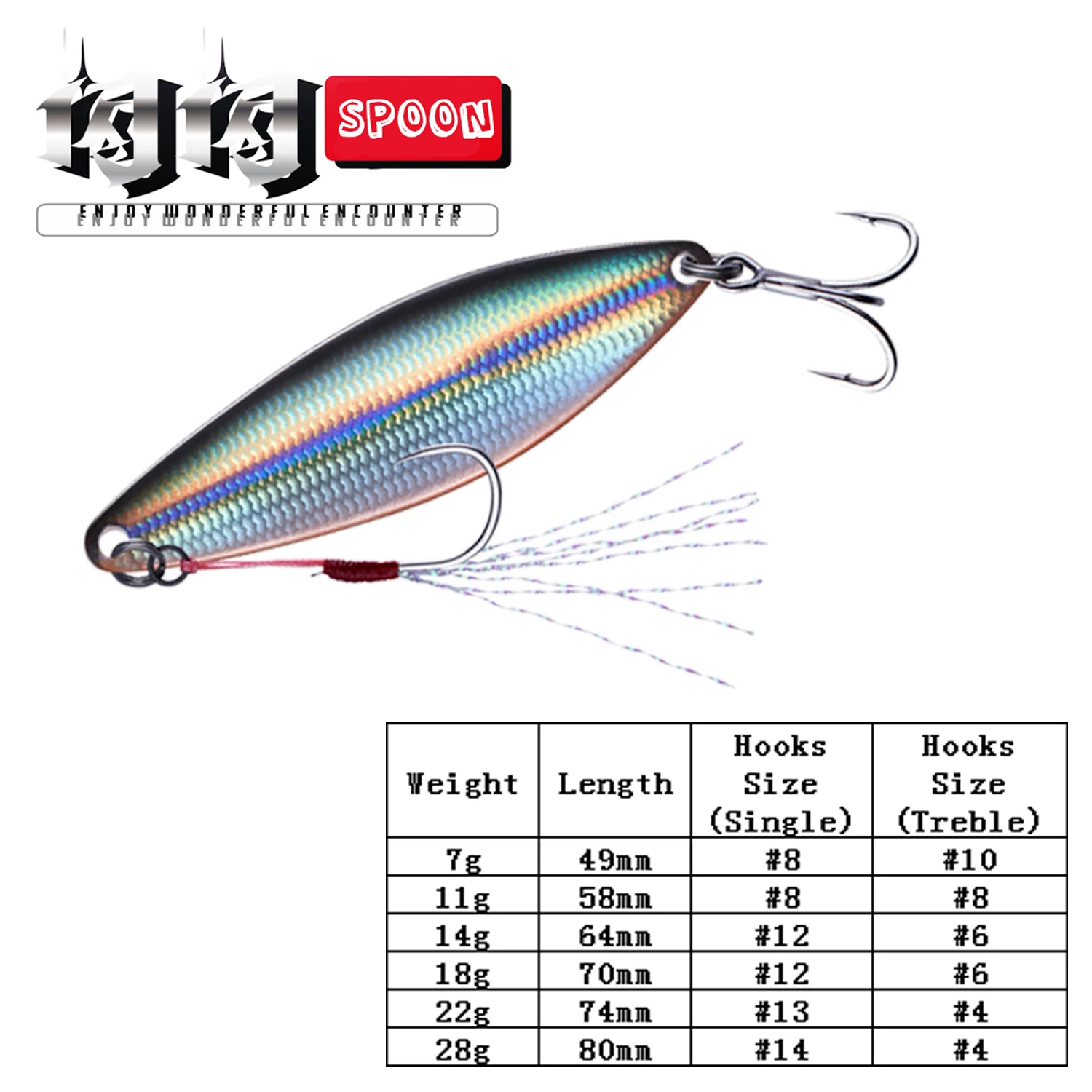 EWE-Cebo duro Artificial para Pesca, anzuelo de Metal fundido FLASH, cuchara para trucha, aparejos de Pesca de Jigging lento, 7g/11g/14g/18g/22g/28g - imagen 4