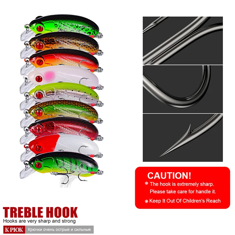 Señuelo de pesca flotante Minnow, cebo Artificial de plástico duro, aparejos de pesca Swimbait, 6,2 cm, 10g, 1 ud. - imagen 3