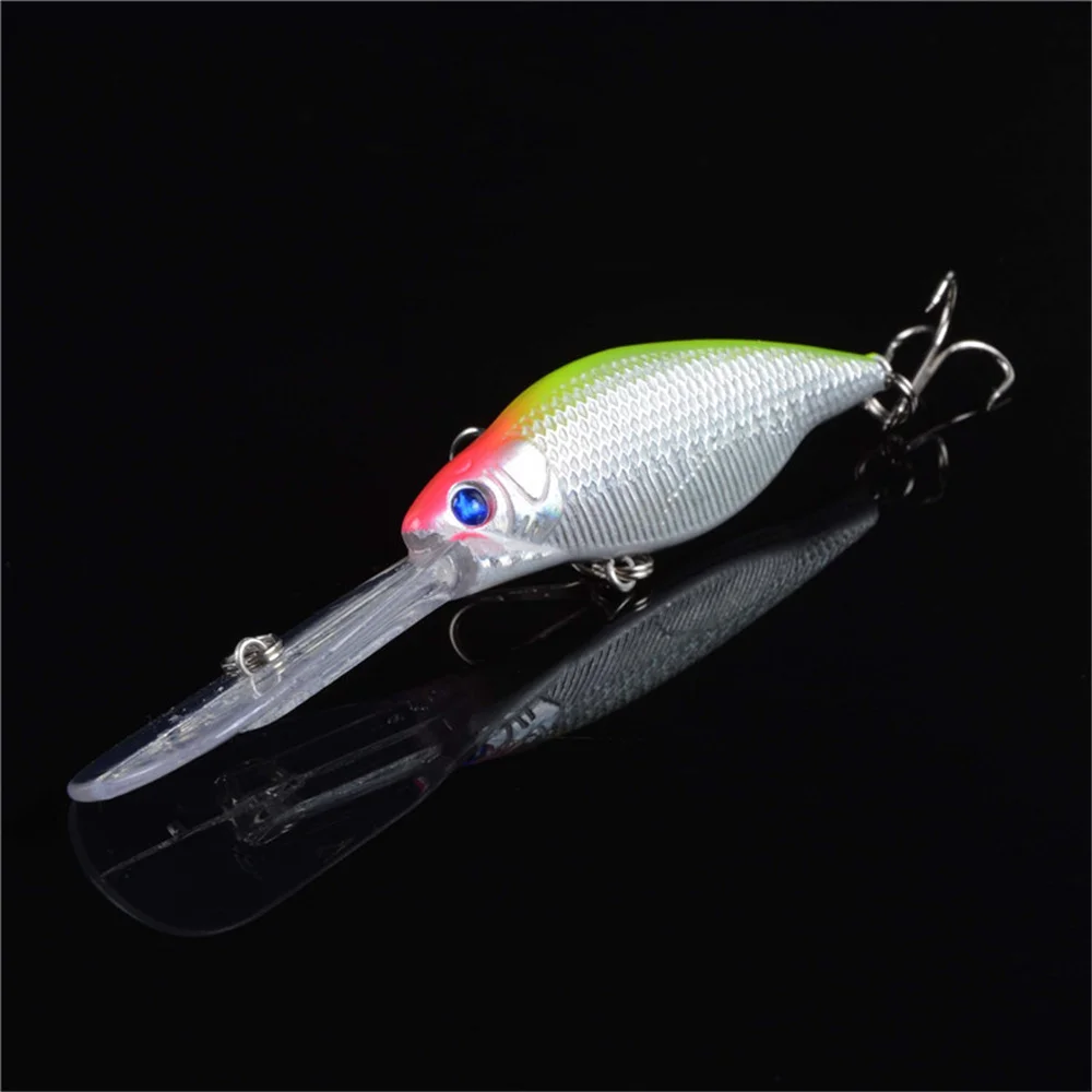 Señuelo de Pesca Minnow de lengua larga, 11,5 cm, 9,5g, flotante, Crankbait, Wobblers Isca, cebo duro Artificial, ojos 3D, aparejos de Pesca, 1 ud.