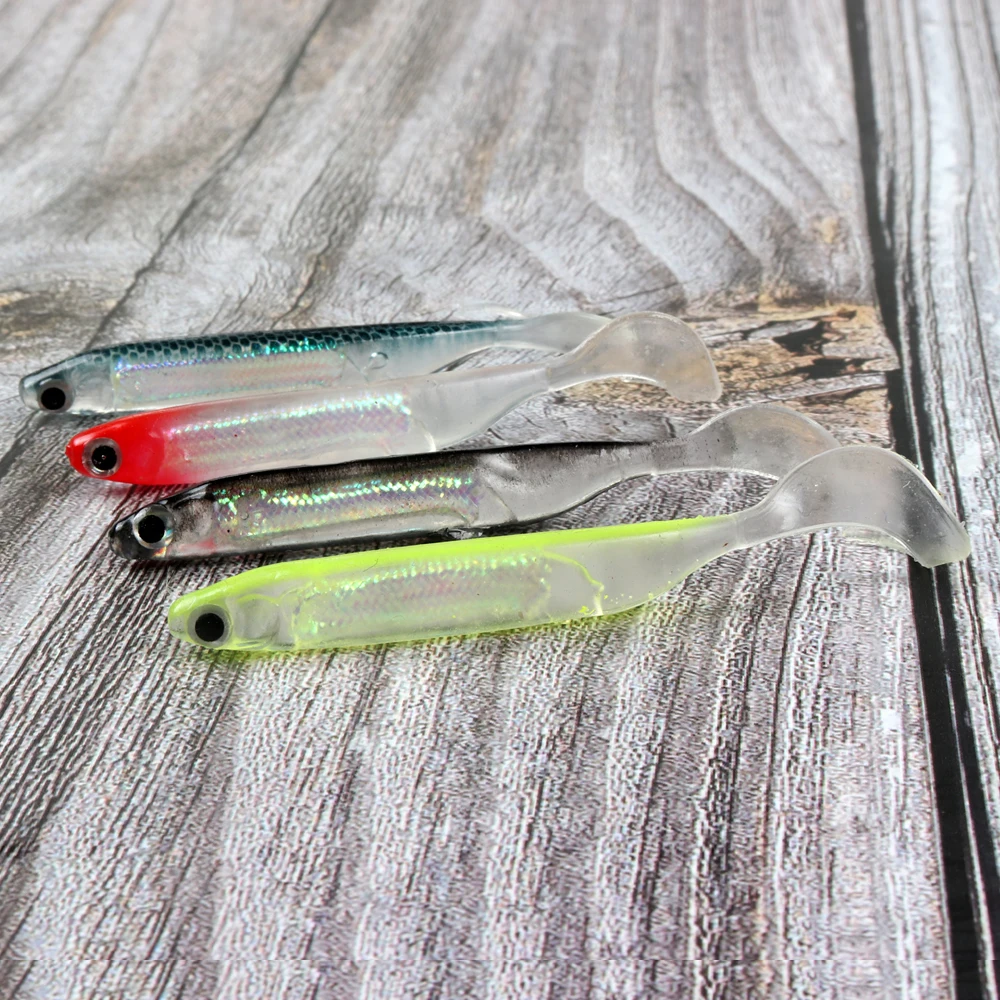 JOHNCOO-SEÑUELOS blandos de pesca, cebo Artificial de 1,7g, 2,2g, 2,6g, 5,2g, cola en T, Wobblers blandos de silicona, gusano de sábalo, señuelo de lubina, 6 uds. - imagen 5