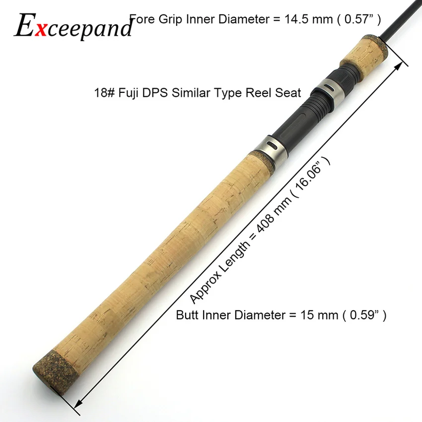 Exceepand-empuñaduras de mango de caña de pescar giratoria de corcho compuesto de repuesto, reparación dividida con Fuji DPS 18 #, asiento de carrete Similar - imagen 4