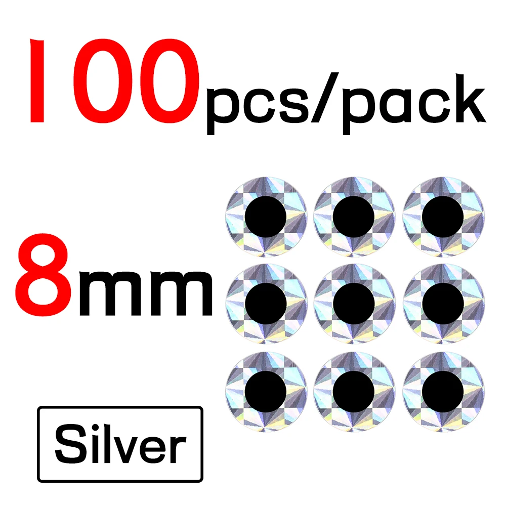8mm Sliver 100pcs