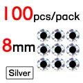 8mm Sliver 100pcs