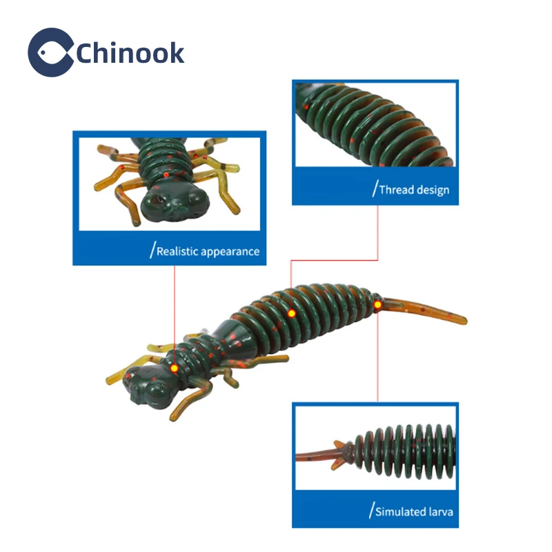 Chinook-cebos blandos de doble color, cebo Artificial, aparejos de pesca - imagen 4