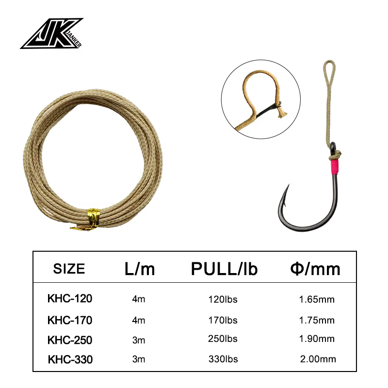 JK Línea de pesca de Kevlar trenzada – Asistencia de núcleo hueco para jigging - imagen 4