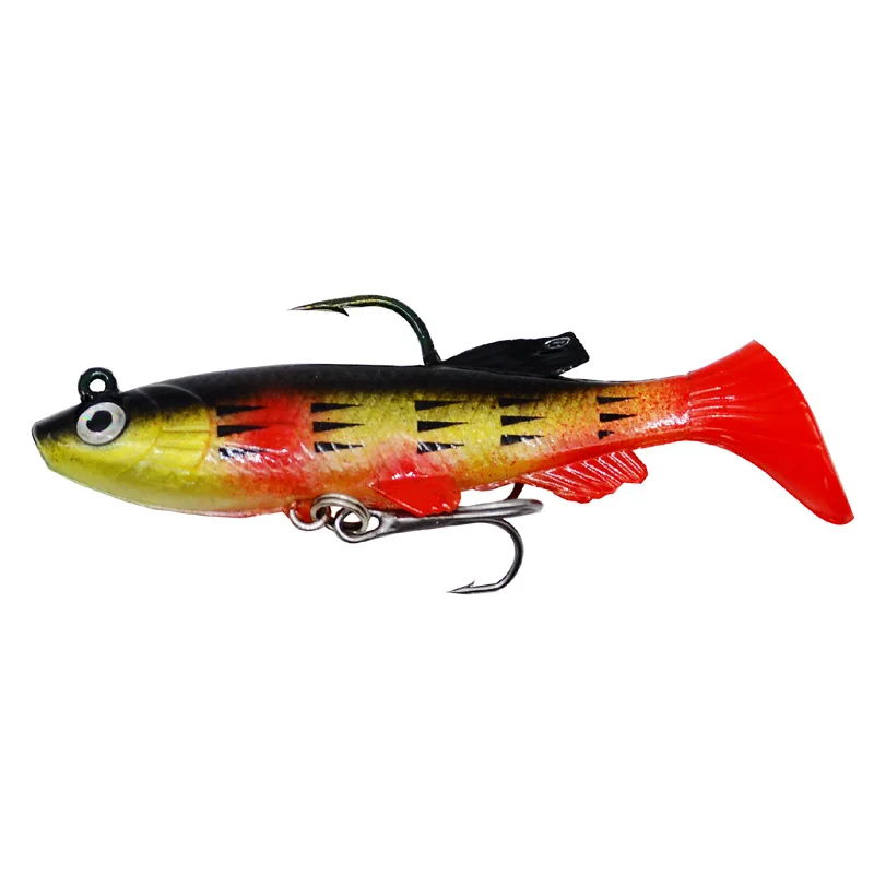 Señuelos de Pesca de cola en T, cebo blando, cabeza de pez, 8cm, 12g, lote de 2 piezas - imagen 2