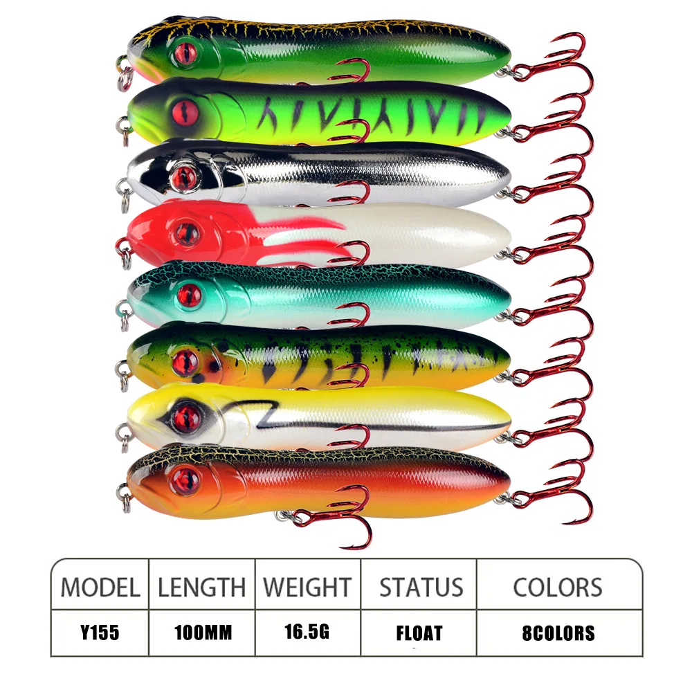 Cebo de lápiz flotante de 10cm/16,5g, cebo duro Artificial de plástico, Crankbait, Lucio, Pesca, aparejos de señuelo, 1 unidad