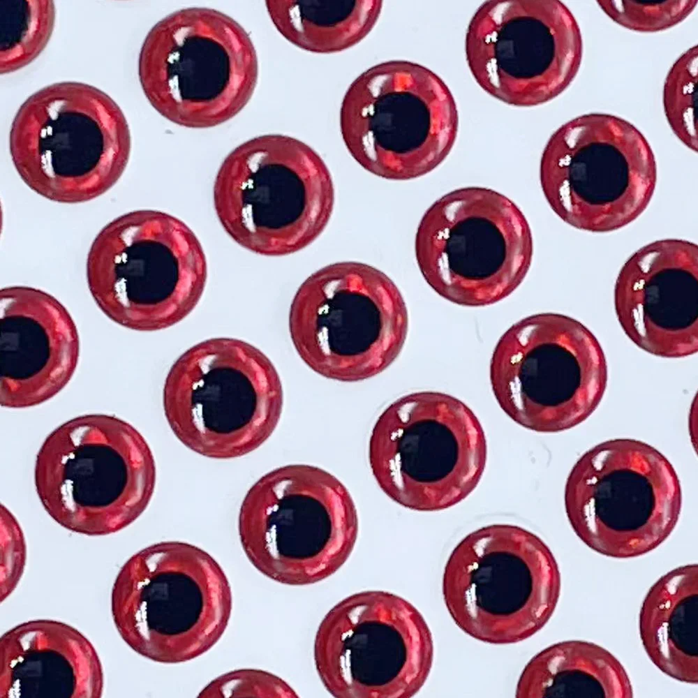 100 unids/lote ojos 3D 7mm 8mm 9mm 10mm ojos holográficos 3D alta transparente señuelo de pesca con mosca cebo de pececillo aparejos de pesca DIY - imagen 2
