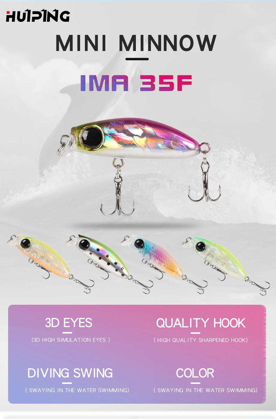 1 Uds mini Minnow Señuelos de Pesca Wobblers 3,5 cm 2,7g hundimiento lento trucha cebo duro Artificial lubina Crankbait aparejos de pesca de carpa - imagen 5