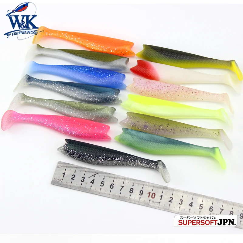 Material flotante señuelo suave con cola de paleta 11 cm natación acción Shad cebo efectivo bajo cebo de pesca 4 piezas de pesca señuelos - imagen 2