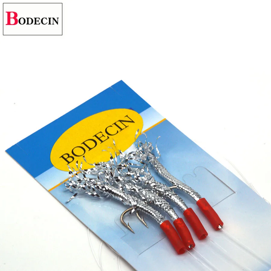 Sea Sabiki Rigs Jigging anzuelo de pesca, cebo, 3 bolsas, lote, Flash Rig, Peche Sabiki, piel de pescado, cabeza de pluma, oropel, tubo, señuelo para arenque - imagen 4