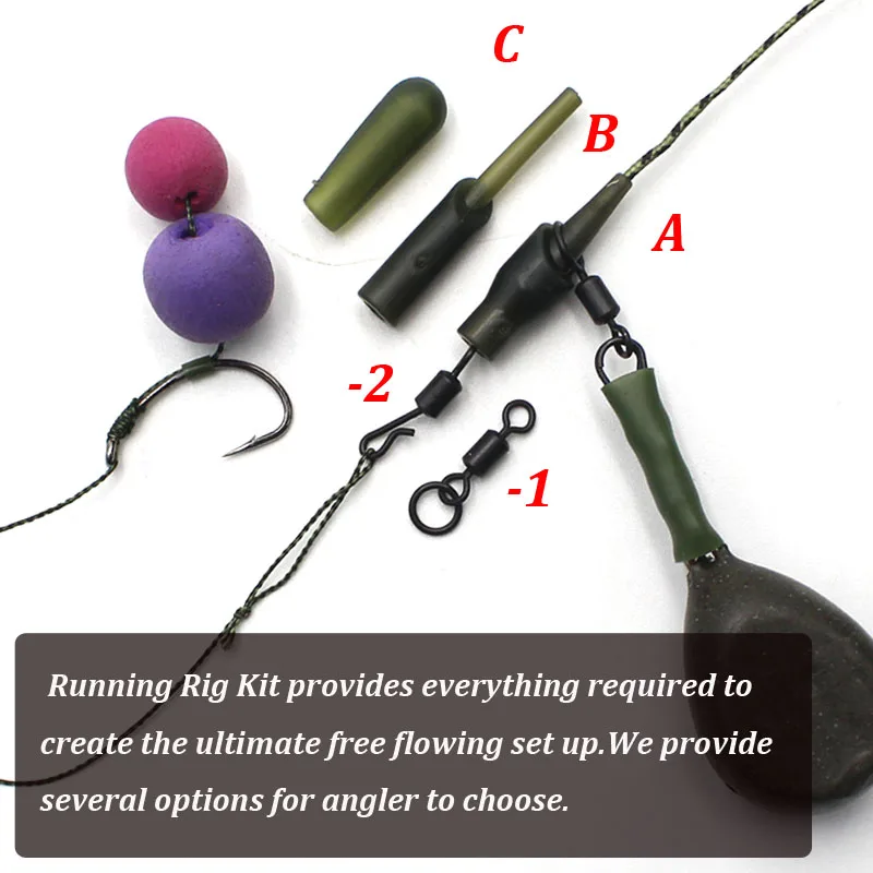 Accesorios de pesca de carpa, tubo de alineación de línea de mangas antienredos para aparejo de carpa, Kit de aparejo para correr, 25 uds. - imagen 5