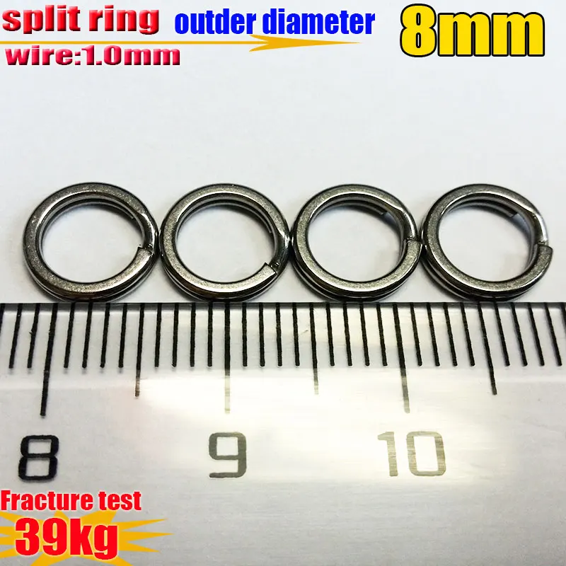 Anillos de pesca divididos de tamaño 1,0mm * diámetro exterior 8mm cantidad 80 unids/lote material acero inoxidable 304, novedad de 2019 - imagen 5