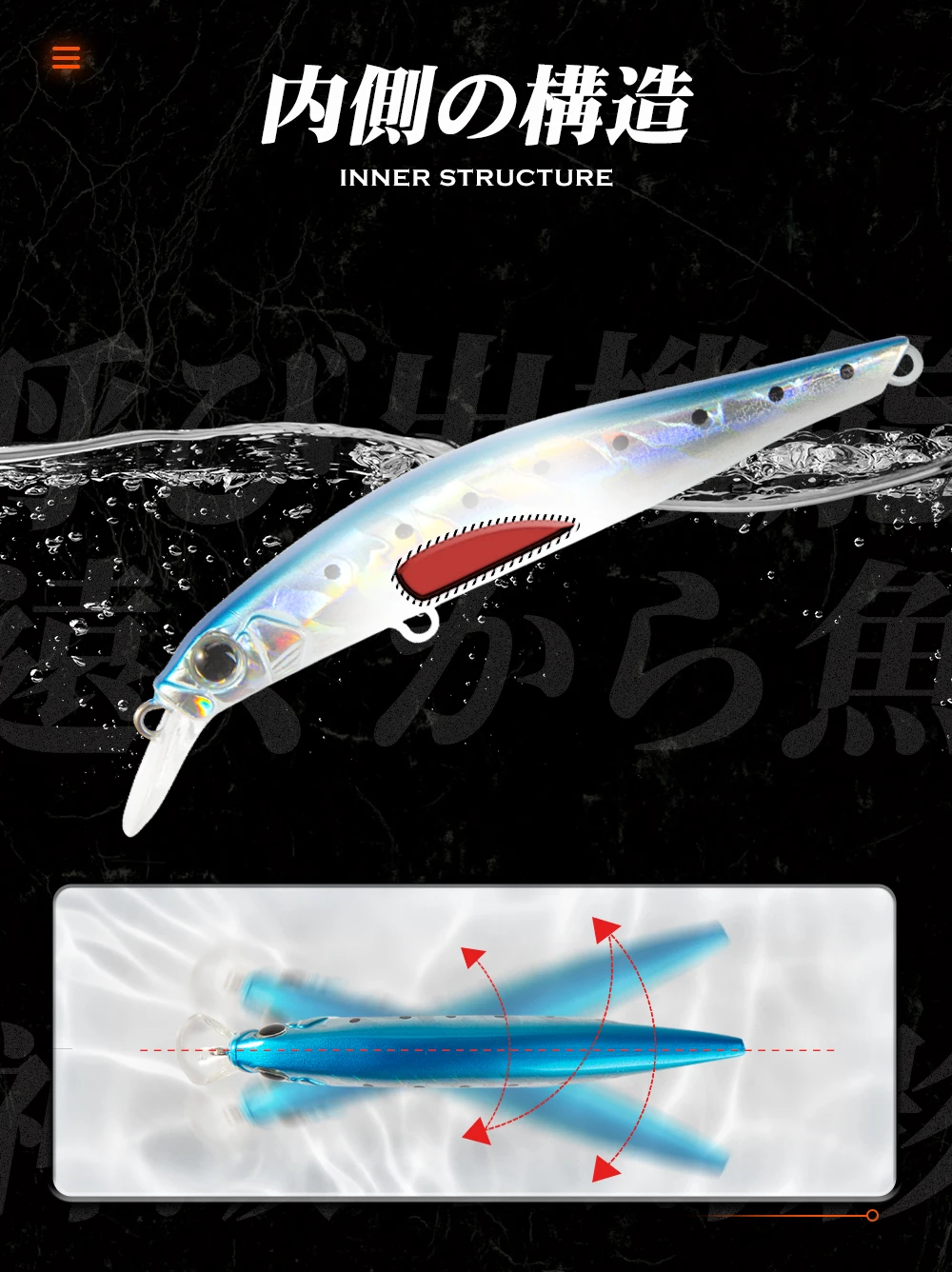 Detalle del Wobblers Swimbait con ganchos Mustad de alta calidad japonesa