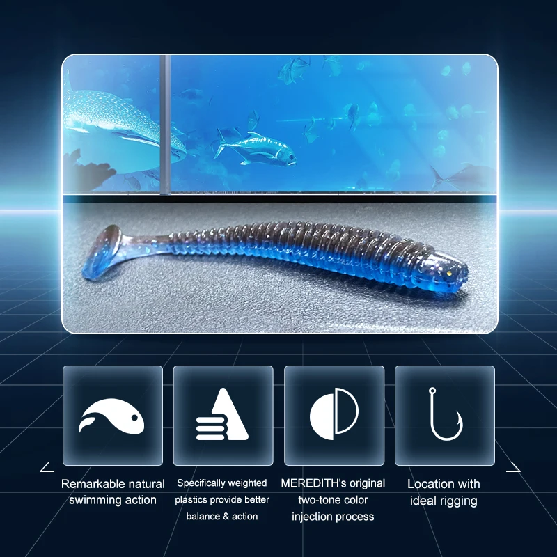 MEREDITH-Señuelos de Pesca de impacto oscilante, cebos blandos Swimbait, 55mm/0,85g, 20 unidades por lote - imagen 3