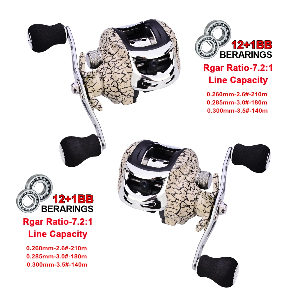 PROBEROS-carrete de pesca con carcasa de carbono, aparejos de pesca con freno magnético ligero, arrastre máximo de 15LB-22LB, 7,1: 1/7.2:1 - imagen 5