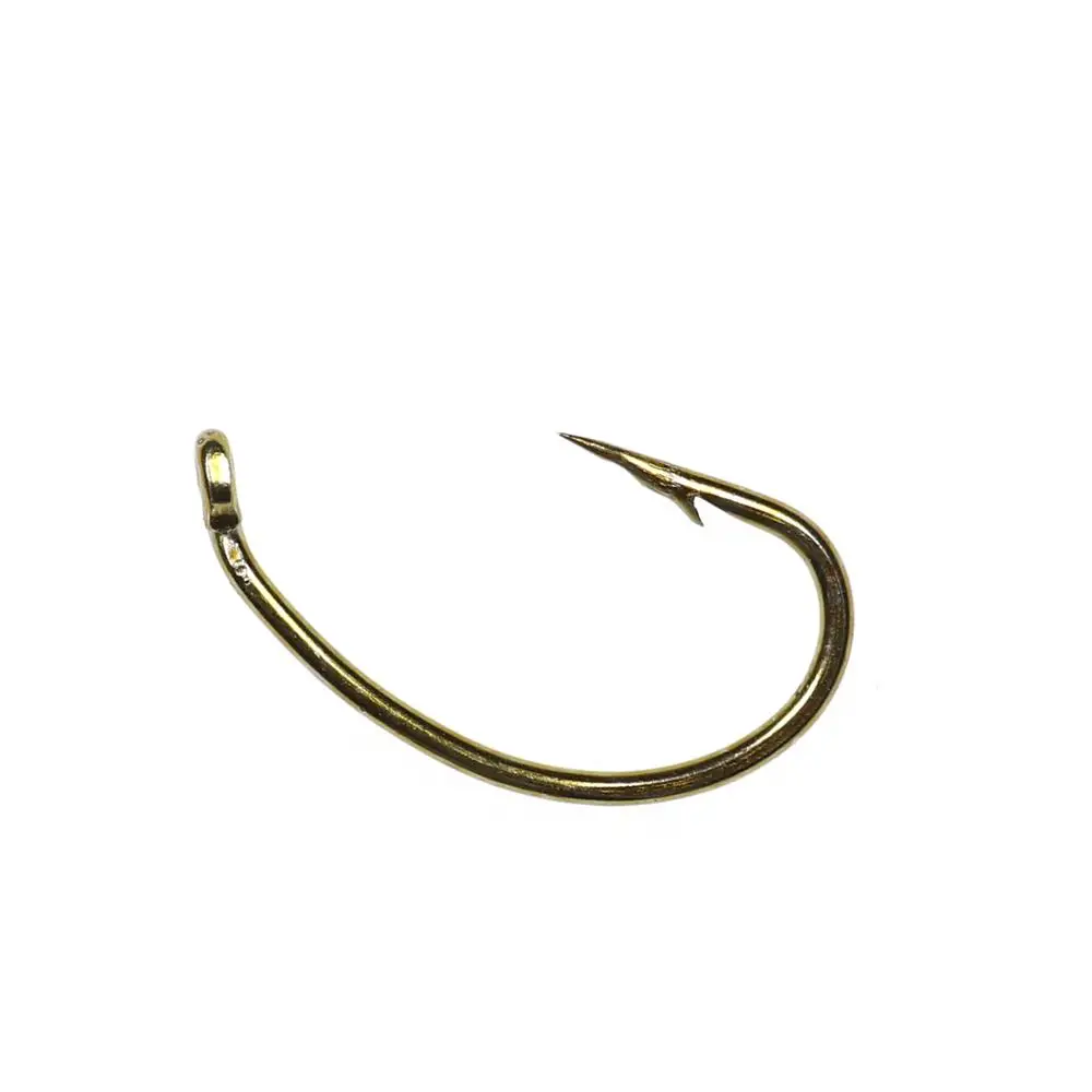 Bimoo-anzuelo de carbono con púas de Color bronce, gancho curvo para atar moscas, ninfa, 500 piezas, 1 unidad, tamaño #8 #10 #12 #14 #16 - imagen 3