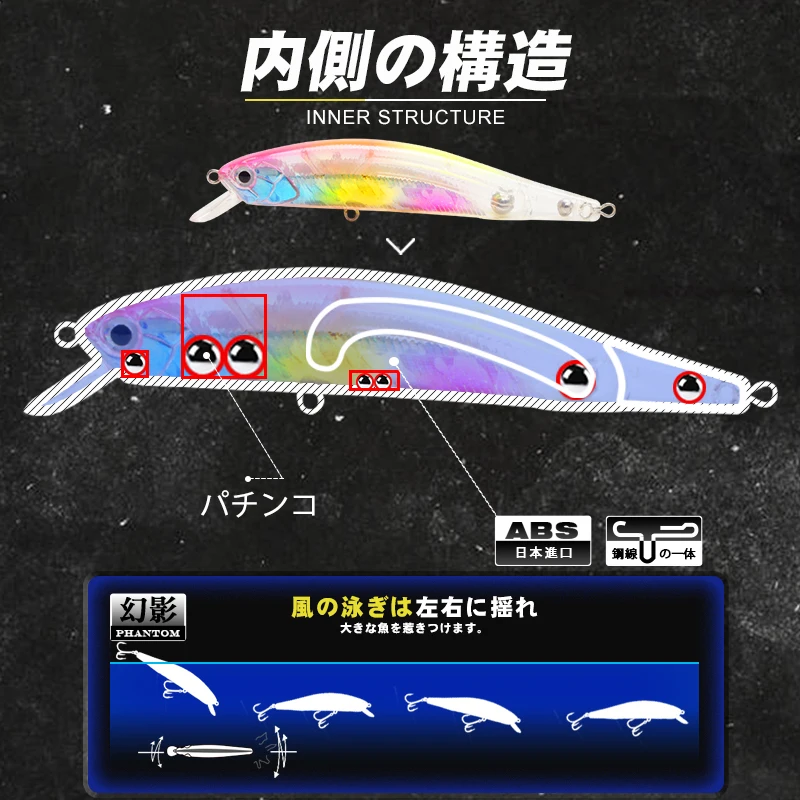 Señuelo flotante D1, Wobblers de pececillo para cebo de Lucio, 95mm, 12,5g, aparejos de pesca de lubina, Jerkbait de curricán, láser de Color Natural - imagen 5