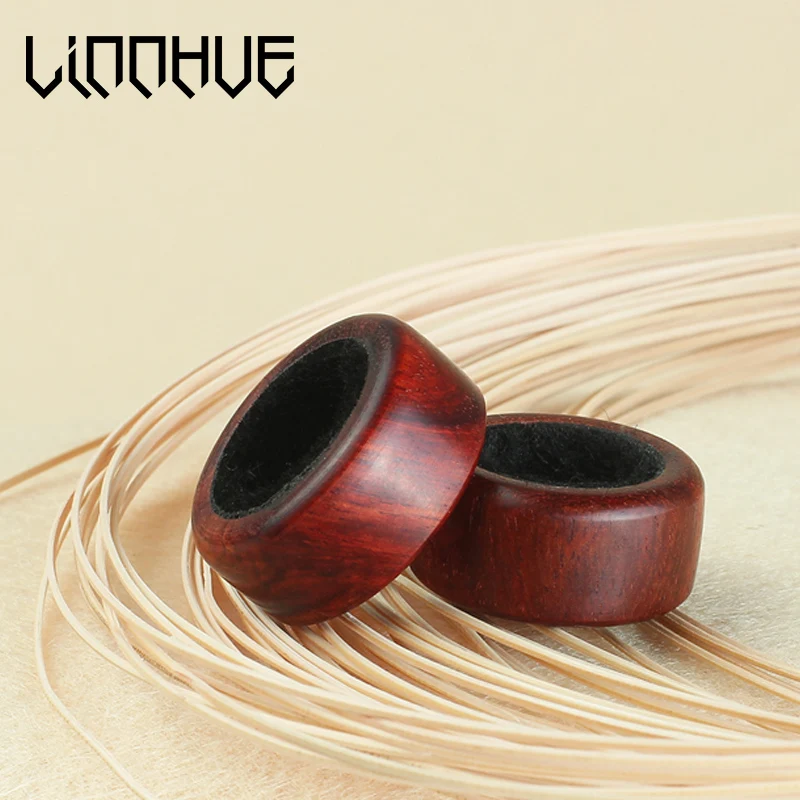 LINNHUE-tope de caña de pescar, anillo antideslizante de madera maciza, anillo redondo, rojo, Sándalo, caoba, sangre, 1 unidad - imagen 2