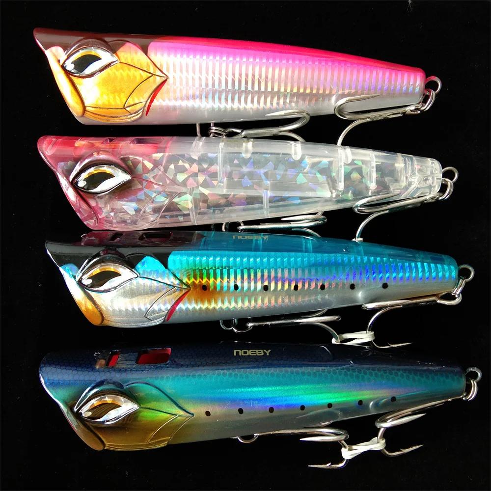 Noeby, 1 unidad, 19cm, 126g, 15cm, 86g, 12cm, 40g, señuelos de pesca para barcos Topwater, Popper Wobblers, cebo de agua salada para accesorios de pesca de atún - imagen 4