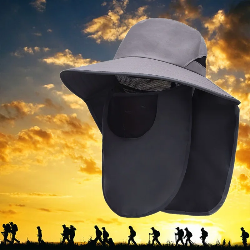 Gorras de pesca para exteriores, visera con protección UV para la cara y el cuello, visera protectora solar, sombrero con máscara Zonnehoed X519G - imagen 2