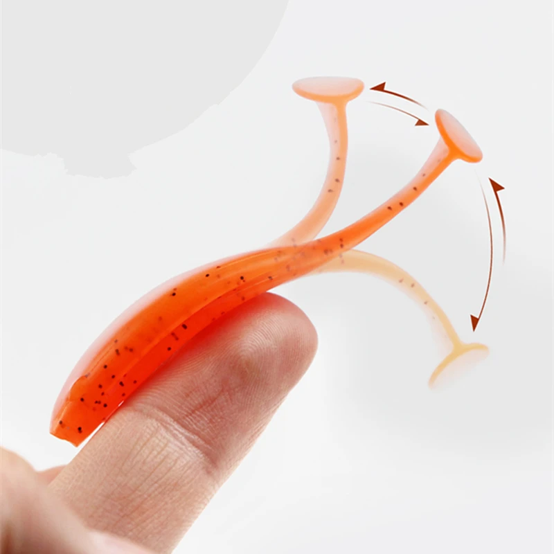 20 piezas de cebo de arenque en forma de T, Wobbler de silicona Artificial, señuelo de Jigging, carpa, perca, accesorios de pesca, varios colores - imagen 5
