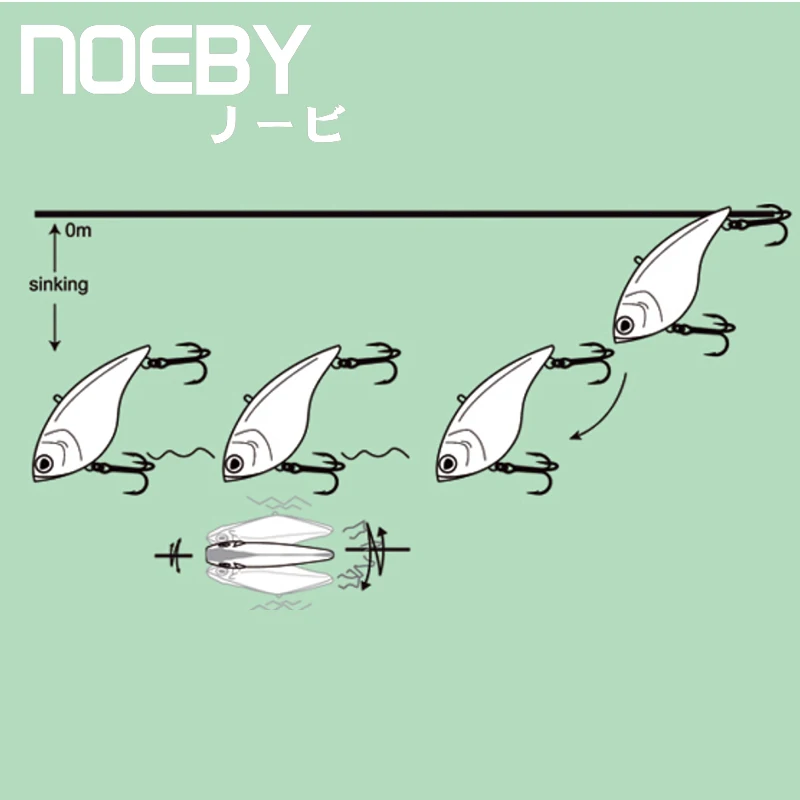 NOEBY-señuelo de pesca de mimbre, 70mm, 15g, Wobblers de hundimiento VIB para Pike Swimbaits 9058, cebo duro, Señuelos de Pesca de invierno - imagen 4