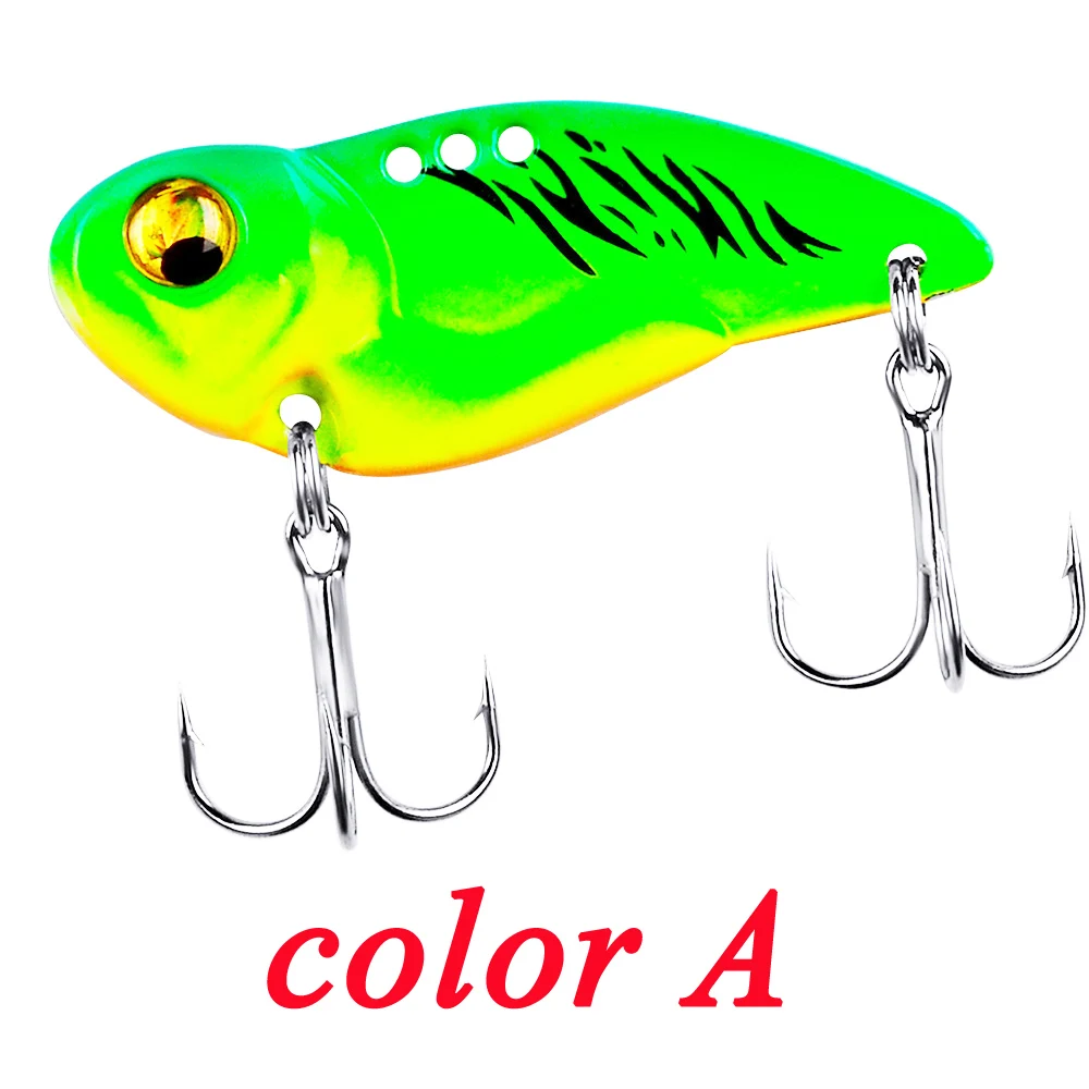 Señuelo de pesca de Metal VIB, 1 pieza, 6 colores, cuchara de vibración, cebos duros con Crankbait, Wobbler, Swimbait, cicla VIB, aparejos - imagen 2