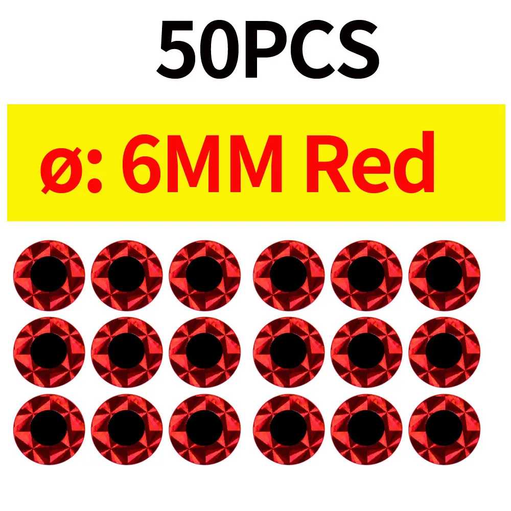 50pcs 6MM Red