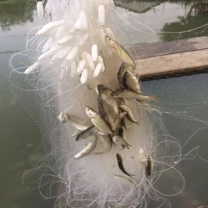 Red de enmalle de tres capas de alta calidad, red de pesca de alambre de nailon finés, trampa de pesca reutilizable, 50 metros de largo y 1,5 metros de alto - imagen 5