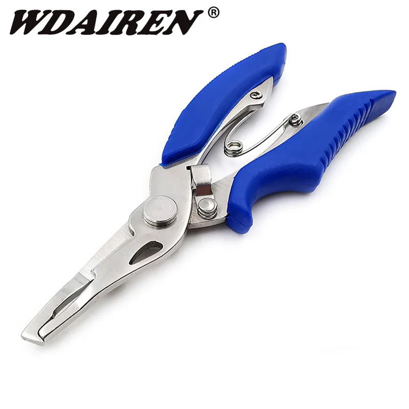 Tijeras multifuncionales para uso de peces, abrazadera de señuelo de acero inoxidable, alicates de pesca, gancho cortador de línea, herramientas de aparejos de pesca portátiles, 1 ud. - imagen 2