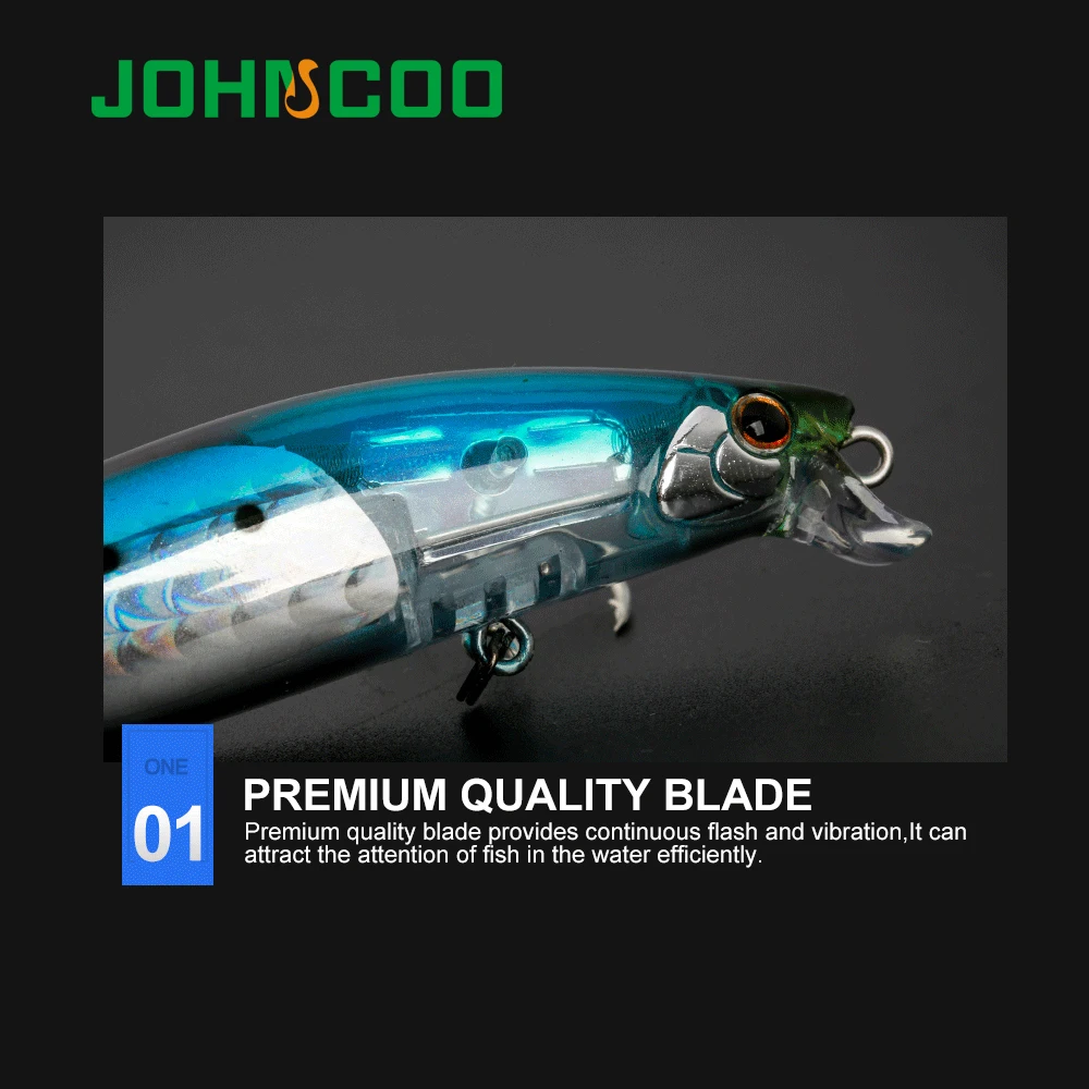 JOHNCOO-Señuelos de Pesca Wobblers de 100mm y 15g, sistema de peso de tungsteno, cebo duro flotante Artificial, Wobblers de alta calidad - imagen 3