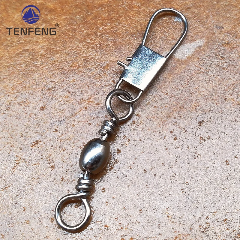 50 Uds. Productos de pesca en hielo de invierno conector de Pesca giratorio Pin rodamiento giratorio Snap Fastlock Clips anzuelo señuelo TacklePesca - imagen 3