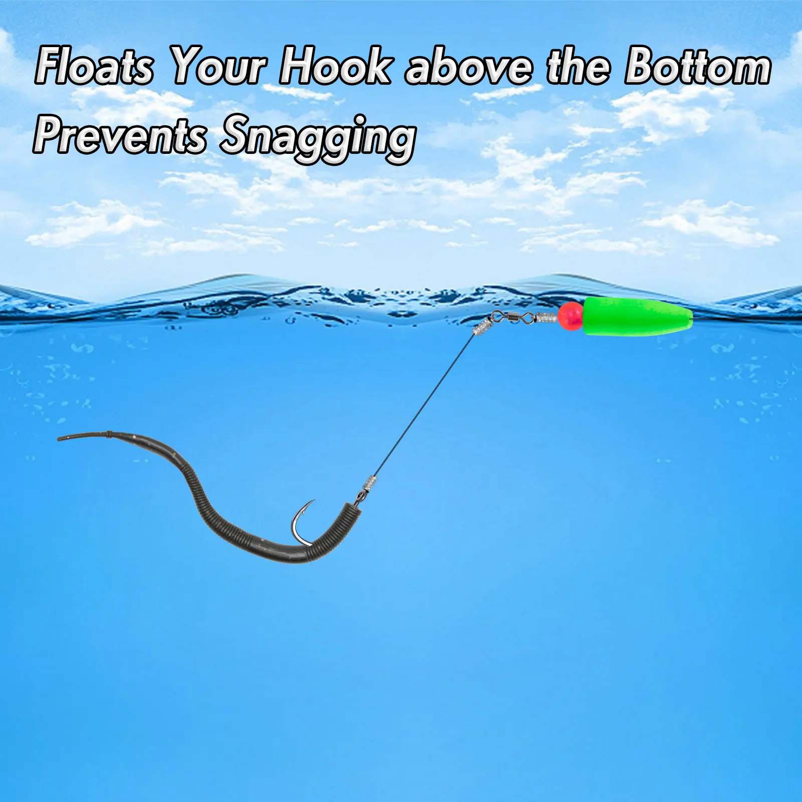 Boya flotante de espuma para pesca, indicador de golpe con forma de bala, aparejo inferior de agua salada, trucha, lubina, Catfish, Pompano, 30 piezas - imagen 3