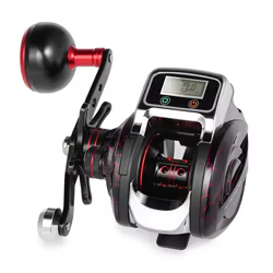 Carrete baitcasting LED con pantalla digital y contador de línea