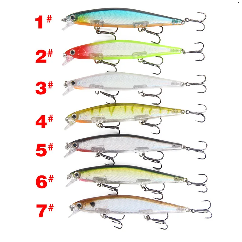 Señuelo De Pesca Minnow, cebos Mino, pesas De 12,9g/11cm, Jerkbait De Pesca De lubina, articulos De Pesca Isca, pez falso Artificial - imagen 2