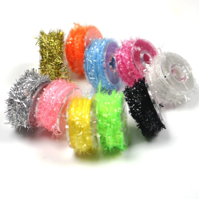 ICERIO-oropel de pesca con mosca, aparejo de línea Flash de cristal de chenilla, fabricación de cebo, serpentina de atado de moscas, Material surtido, 10 colores por juego - imagen 2