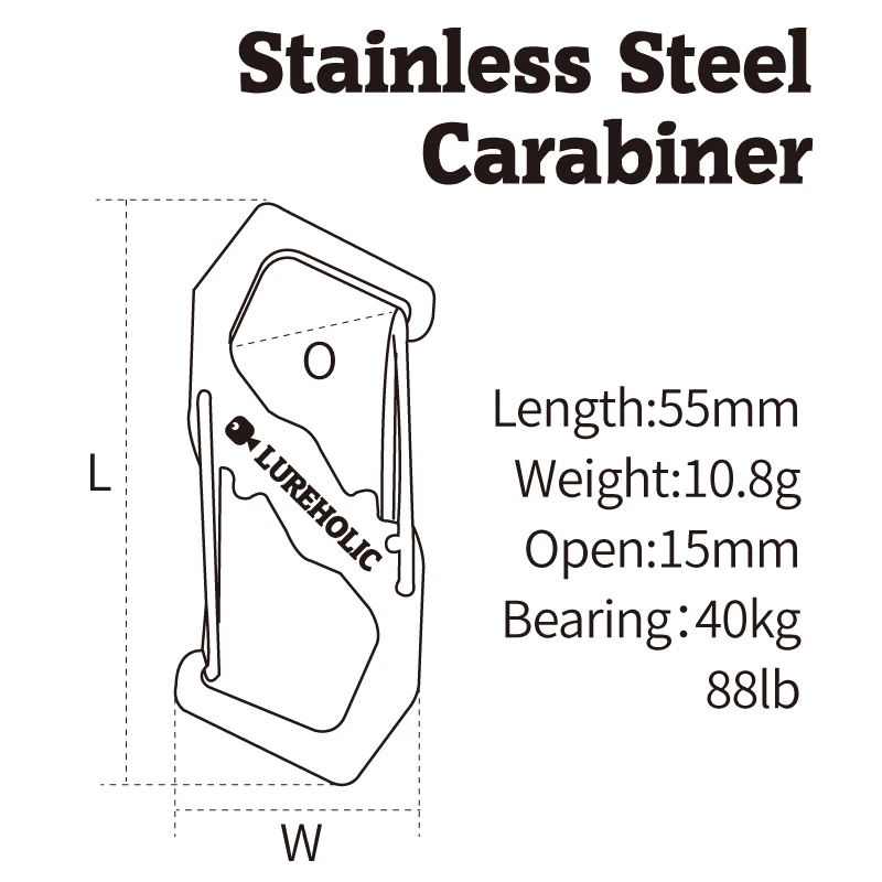 LUREHOLIC-mosquetón de pesca con señuelo, herramientas de accesorios para exteriores, gancho de bloqueo de seguridad profesional, hebilla de montañismo para escalada - imagen 2