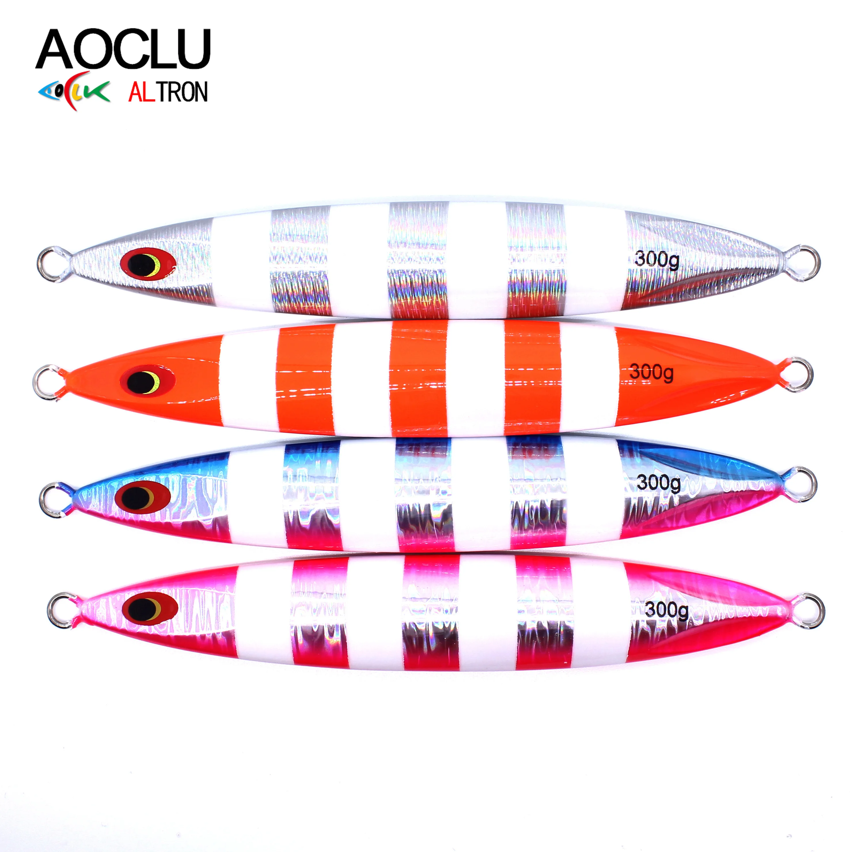 AOCLU-Plantilla de metal lento para agua salada, cebo duro, señuelos de pesca hundidos, revestimiento UV, brillo de cebra luminoso, calidad japonesa, 200g, 300g - imagen 5