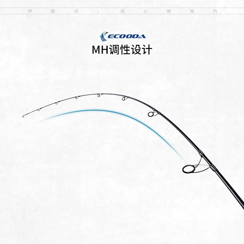 ECOODA-caña de pescar con señuelo de 2,32 m, accesorio de pesca de acción MH, señuelo de PE2-4, WT 15-60g, caña de fundición giratoria para lubina - imagen 3