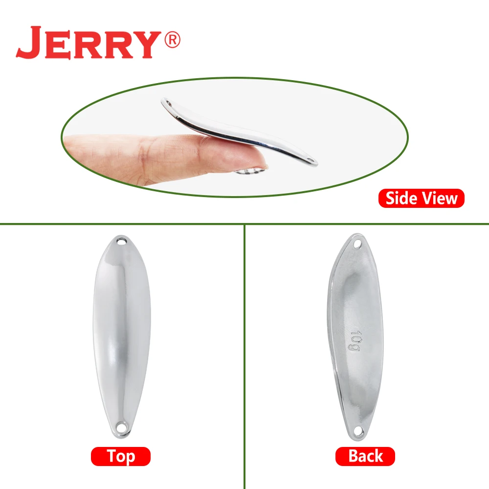 Jerry JD-Señuelos de Pesca con cuchara en blanco sin pintar, luces para trucha, Lucio, adorno de latón, señuelos duros, Spinner Artificial, cebos para Pesca y lago, 10g - imagen 2