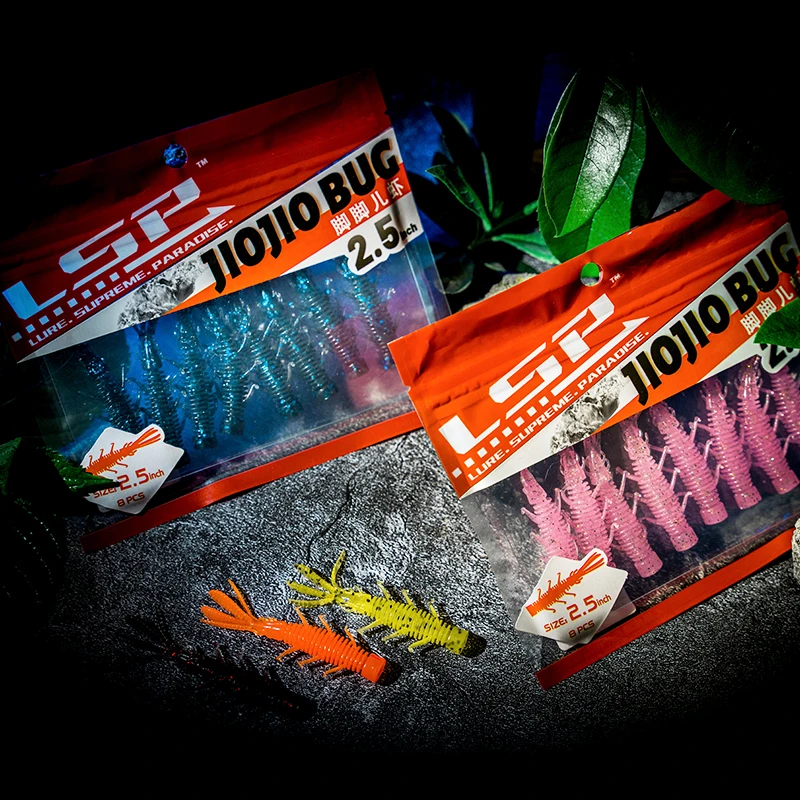 LSP 8 unids/bolsa 2,5 pulgadas flotante suave camarón cebo de cangrejo flotante NED Rig Drop Shot señuelo de camarones con atractivo de peces - imagen 5